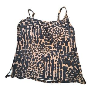 Island Escape Black and Tan Patterned Bikini Top